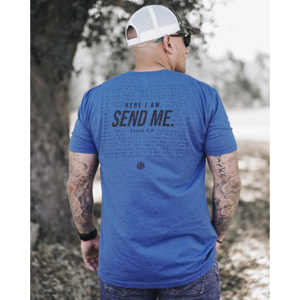 WE GO HOME SEND ME T-SHIRT - BLACK/ ROYAL BLUE