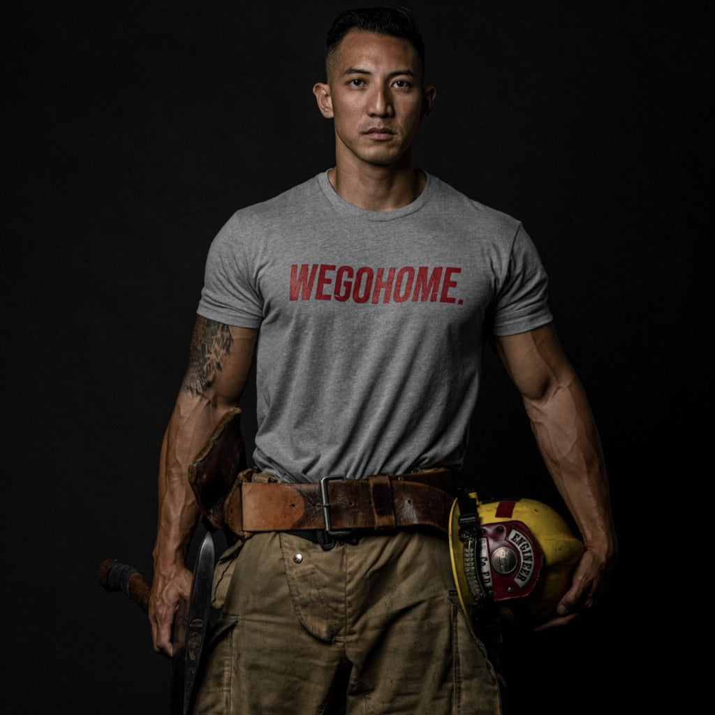 WE GO HOME SEND ME T-SHIRT - RED/ GREY