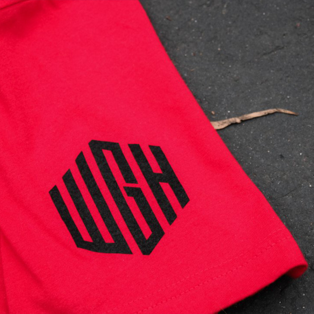 NO SACRIFICE, NO VICTORY T-SHIRT - RED & MULTICAM